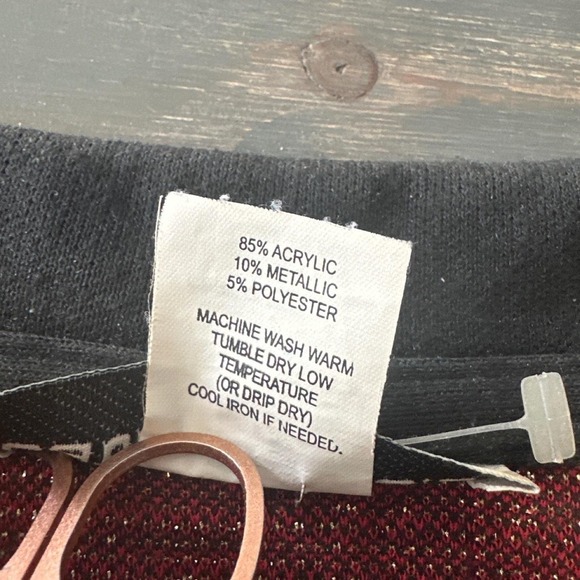 VTG Cathy Daniels Red Black Plaid Gold Accent Button Cardigan Sweater Women L - Picture 6 of 11